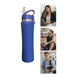 Garrafa Térmica Inox 600Ml Tipo Stanley Azul