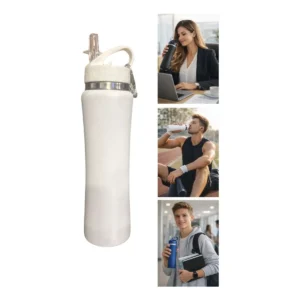 Garrafa Térmica Inox 600Ml Tipo Stanley Branca