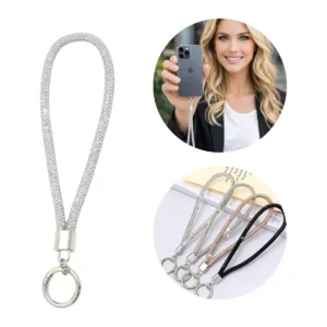 Cordão De Pulso Para Celular Modelo Universal Brilhante Prata