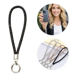 Cordão De Pulso Para Celular Modelo Universal Brilhante Preto