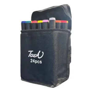 Kit De Canetas Marcador Permanente Ponta Dupla - 24 Cores