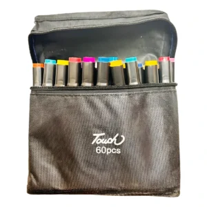 Kit De Canetas Marcador Permanente Ponta Dupla - 60 Cores