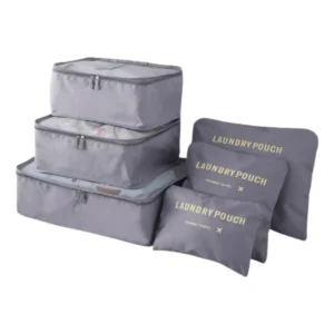 Kit Organizador De Malas De Viagem 6 Peças Cinza