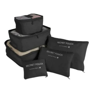 Kit Organizador De Malas De Viagem 6 Peças Preto