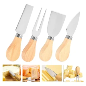 Kit Cortador De Queijos 4 Peças Aço Inox