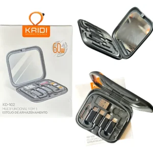 Estojo De Cabos 9 Em 1 Kaidi Kd-102 60W - Preto