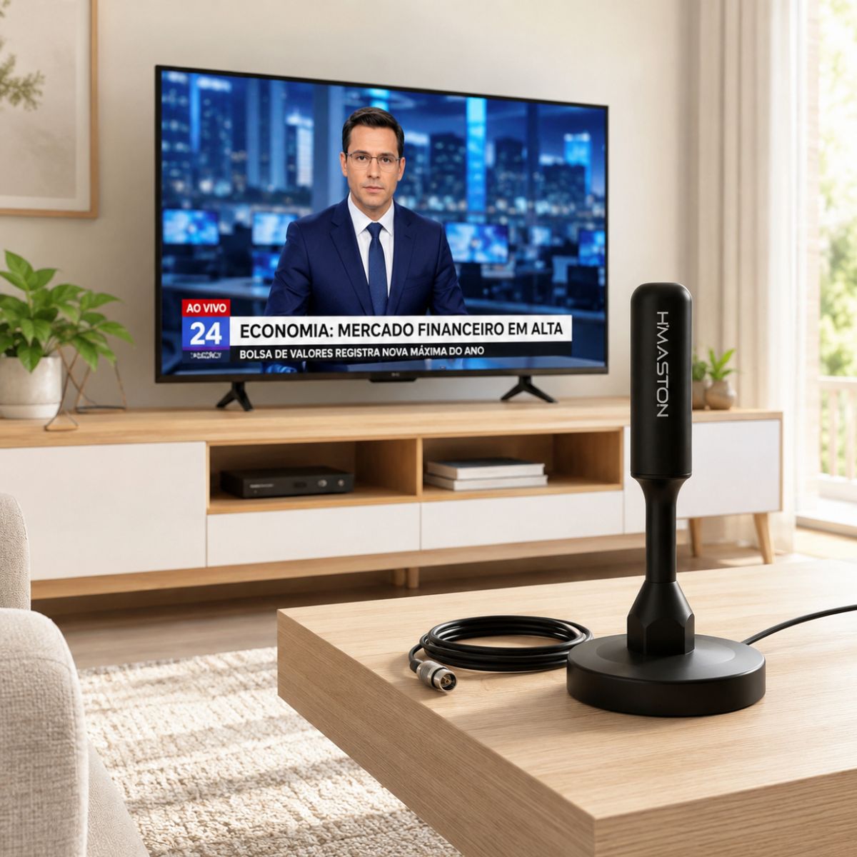 Antena Digital Hmaston CB-12 Interna Externa HDTV Cabo 5m - Imagem 2