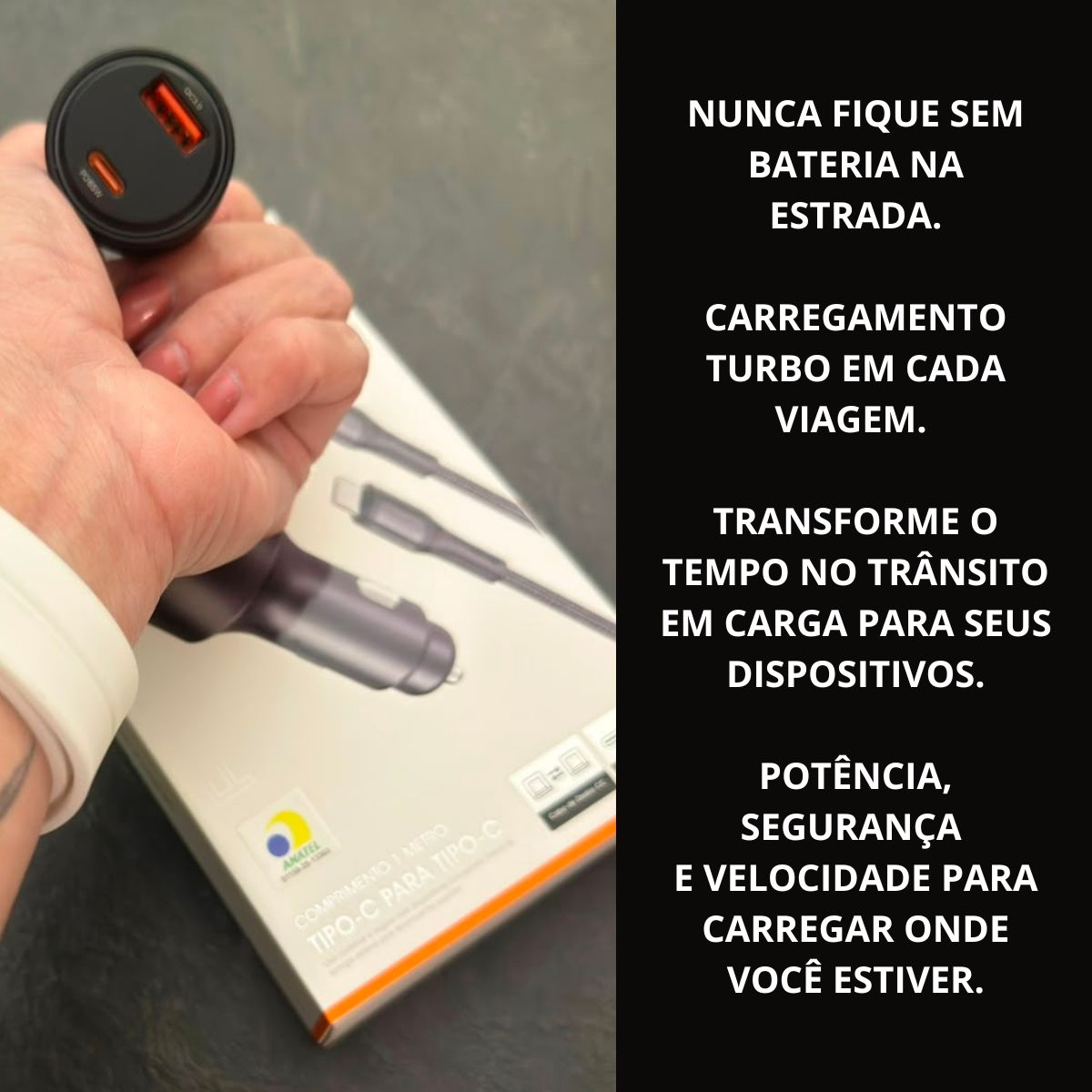 Carregador Veicular Hmaston L16-6 Turbo 87.5w Com Cabo C - Imagem 5