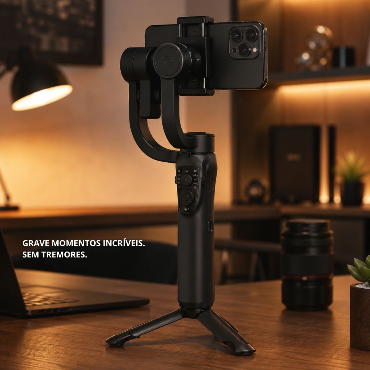 Gimbal Estabilizador De 3 Eixos A'gold Pro Slf-10b Com Tripé - Imagem 4