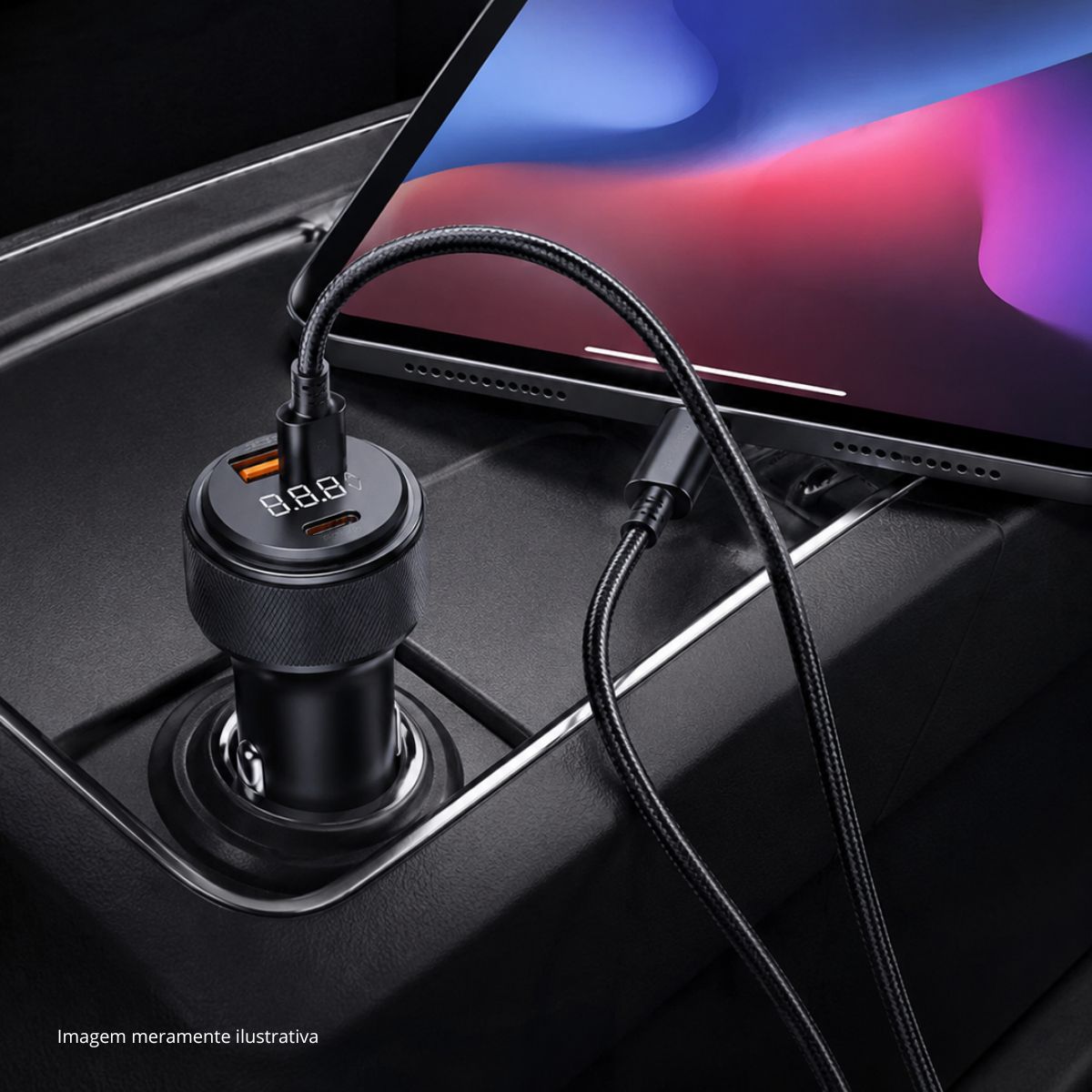 Carregador Veicular Hmaston L16-6 Turbo 87.5w Com Cabo C - Imagem 6