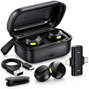 Microfone Lapela A'Gold Pro MCF-38 Duplo Usb-C e Lightning